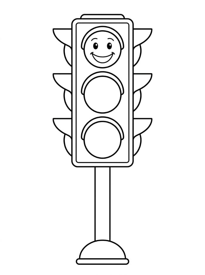 Smilende trafiklys Tegninger til Farvelægning