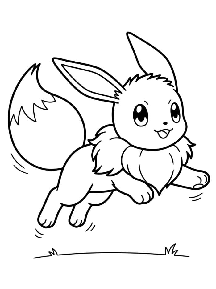 Springende Eevee Tegninger til Farvelægning