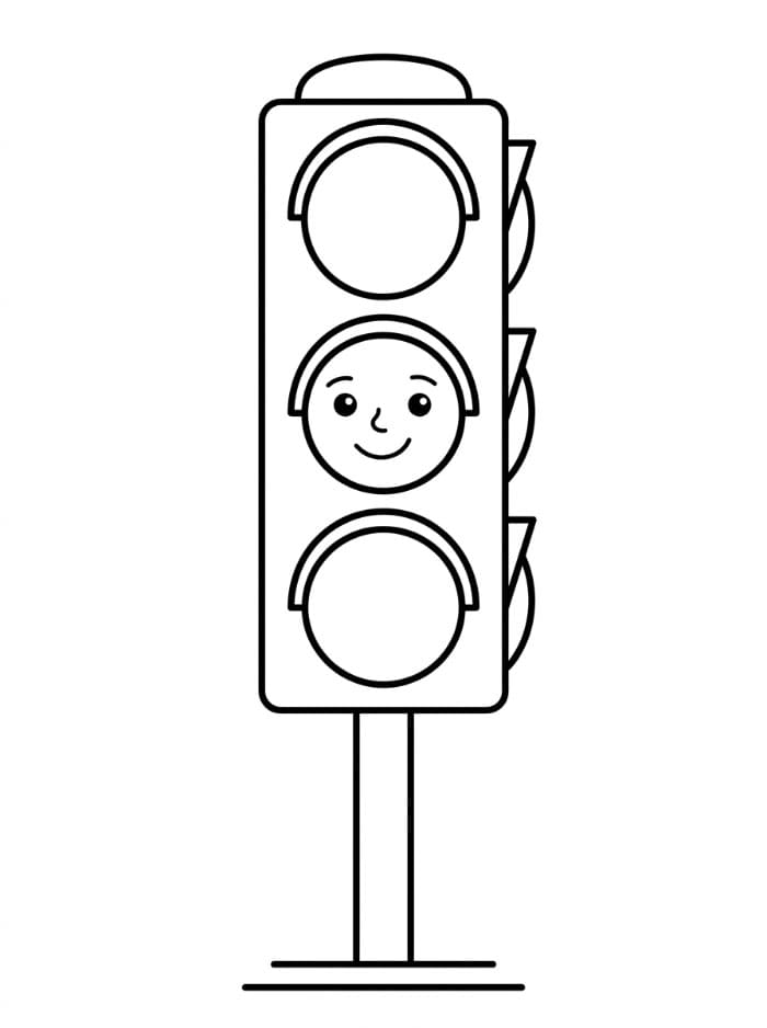 Trafiklys med ansigt Tegninger til Farvelægning