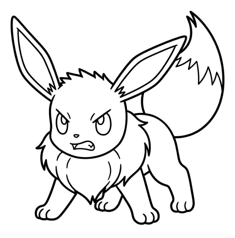 Vred Eevee Tegninger til Farvelægning