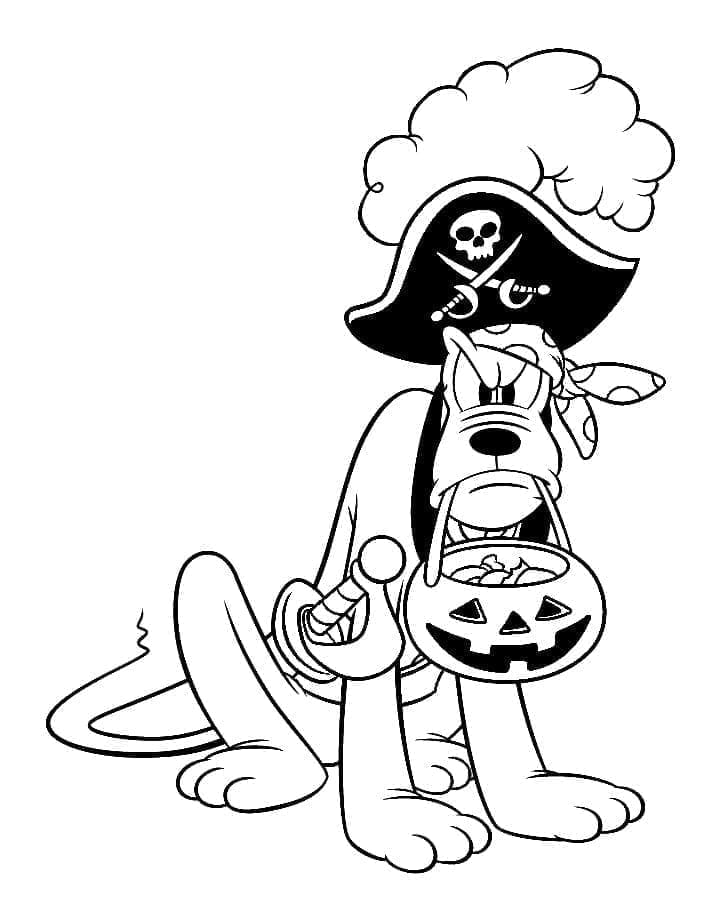 Vred Pluto Disney Halloween Tegninger til Farvelægning